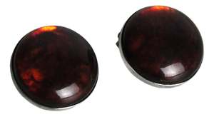 Sterling Silver and Amber Ear Clips by N.E. From, Denmark, 1960s, Set of 2