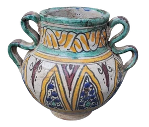 Vintage Hand-Painted Moroccan Jar / Vase