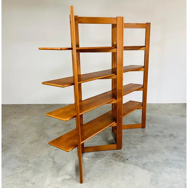 Danish Modern Freestanding Teak Bookcase Shelving Etagere or Wall Unit For Sale In Philadelphia - Image 6 of 9