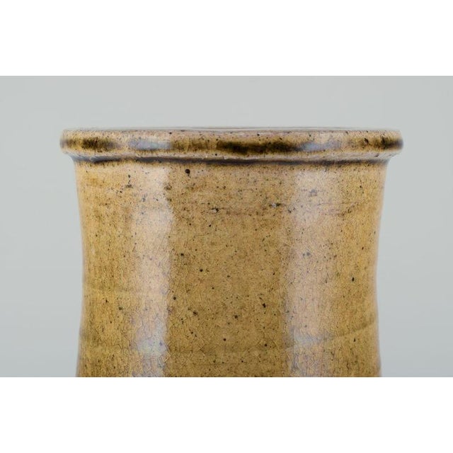 1930s Ceramic Floor Vase in Uranium Yellow Glaze by Svend Hammershøi for Kähler, 1930s For Sale - Image 5 of 9