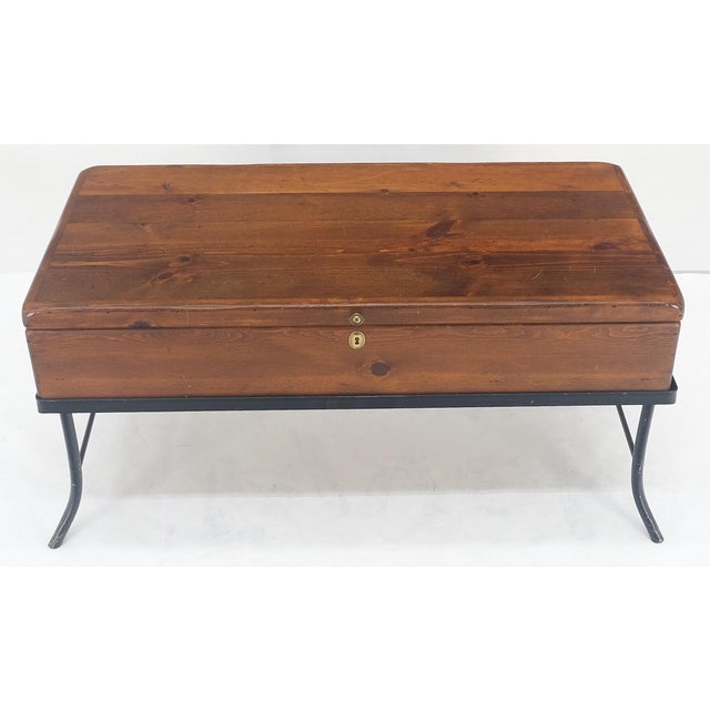 Vintage Hope Chest Storage Box on Metal Frame Box