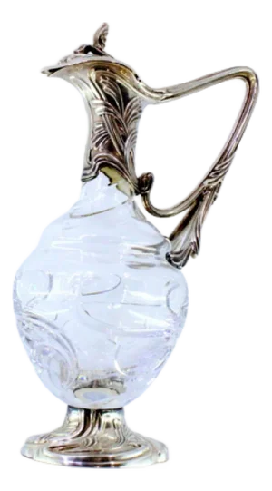 Silver Wine Jug in Cut Glass