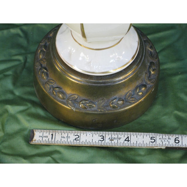 Early 20th Century Table Lamp French Empire Style Neoclassical Porcelain For Sale - Image 10 of 11