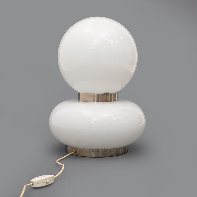 Table Lamp with Double White Glass Diffuser, 1970s For Sale - Image 13 of 13