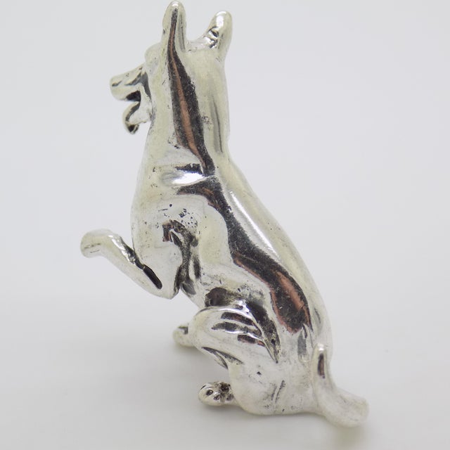 Vintage Italian Handmade Genuine Sterling Silver 925 German Pastor Dog Figurine, 1980s For Sale - Image 4 of 12