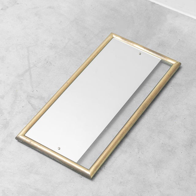 Wall Mirror with Brass Frame, 1970s For Sale - Image 3 of 8