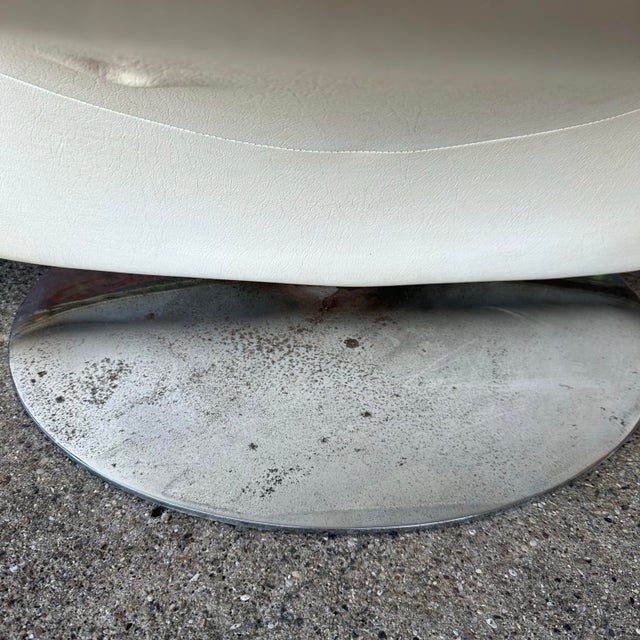 White Pair Artifort? Vinyl and Chrome Chairs For Sale - Image 8 of 9