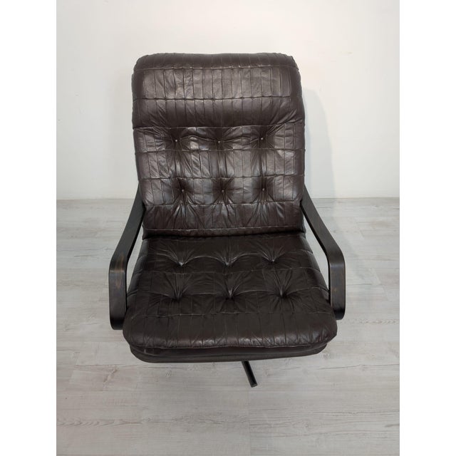 Quilted Leather Armchair, 1970s For Sale - Image 3 of 13