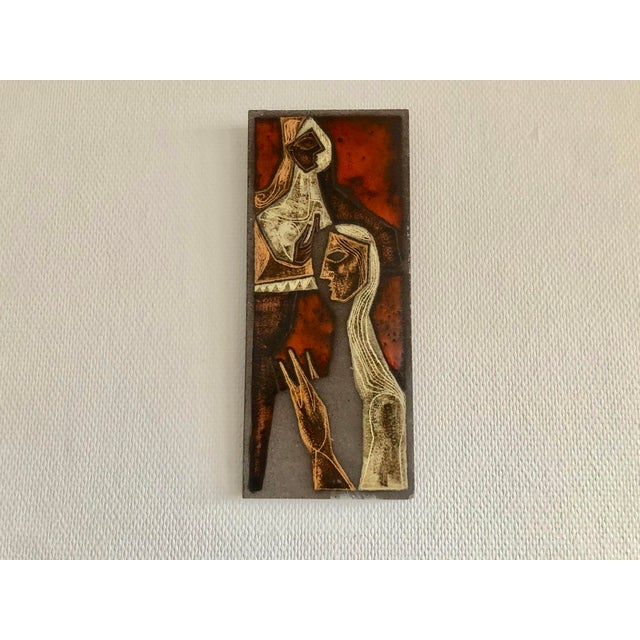 Paint Enameled Lava Wall Plaque by Jean Jaffeux, 1960s For Sale - Image 7 of 8