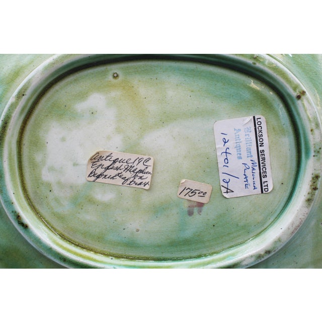 Circa 1880s English Majolica Begonia Leaf Sweetmeat Dishes - a Pair For Sale - Image 4 of 10