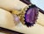 Metal 11 Carat Amethyst Cocktail Ring in 14 Karat Yellow Gold 7.2 GmSize 5.25 For Sale - Image 7 of 18