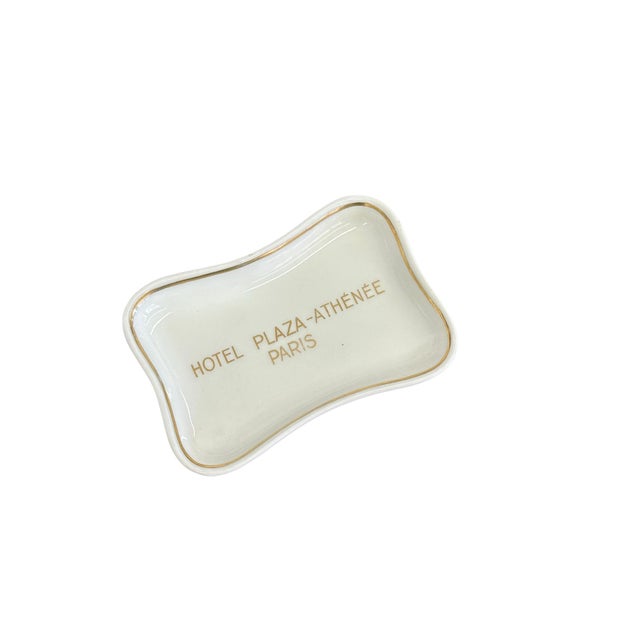 Mid 20th Century Vintage Hôtel Plaza Athénée Paris Porcelain Ashtray For Sale - Image 5 of 7