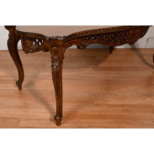 1930s French Carved Walnut Coffee Table For Sale - Image 9 of 18