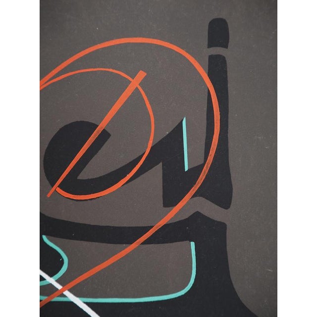 César Domela, Abstract Writing, Lithograph and Stencil For Sale - Image 3 of 5