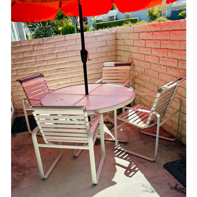 Mid-Century Modern Tropitone Vintage Patio Set Four Chairs and a Table Brasilia For Sale - Image 3 of 12