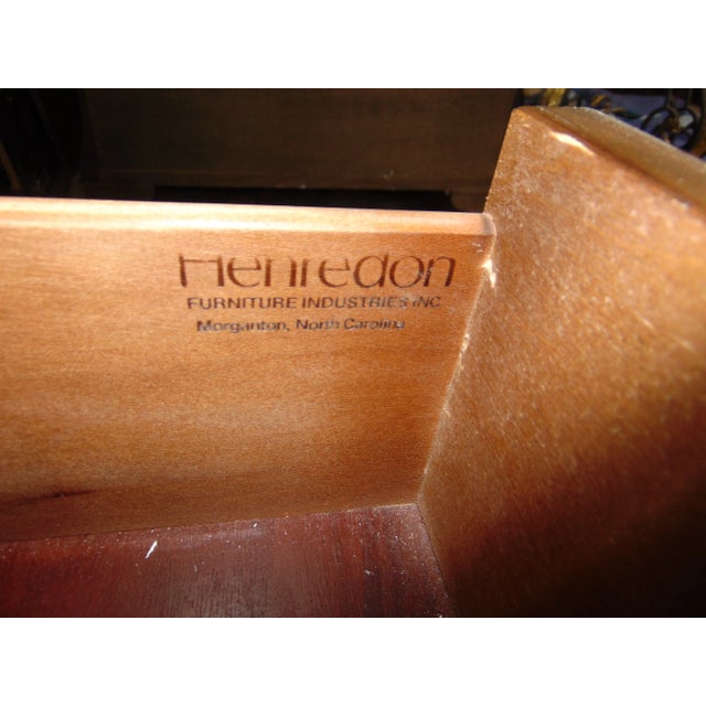 Henredon Mid Century Oak Campaign Bookcase Curio Cabinet For Sale In Philadelphia - Image 6 of 9