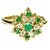 Green 14k Gold Emerald and Diamond Floral Cluster Cocktail Ring Vintage For Sale - Image 8 of 8