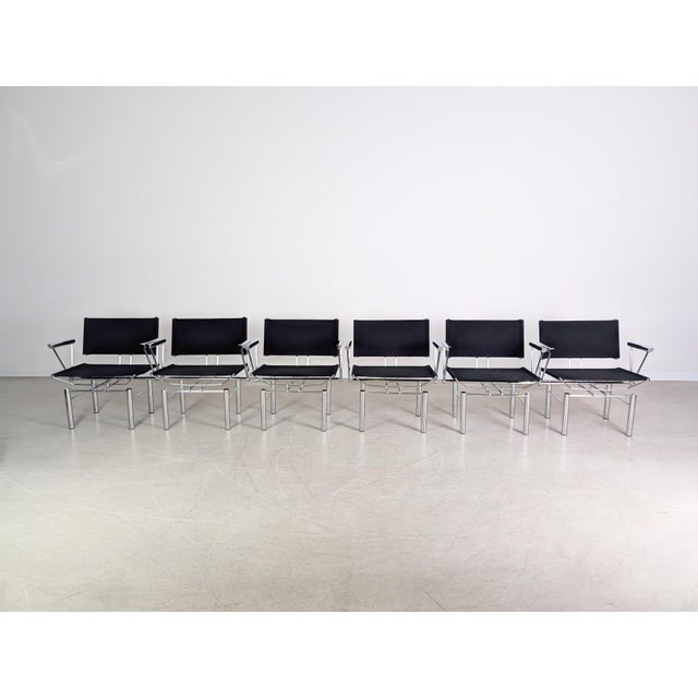 Postmodern Vintage Armchairs by Hans Ullrich Bitsch for Kusch & Co, Set of 6 For Sale - Image 3 of 13