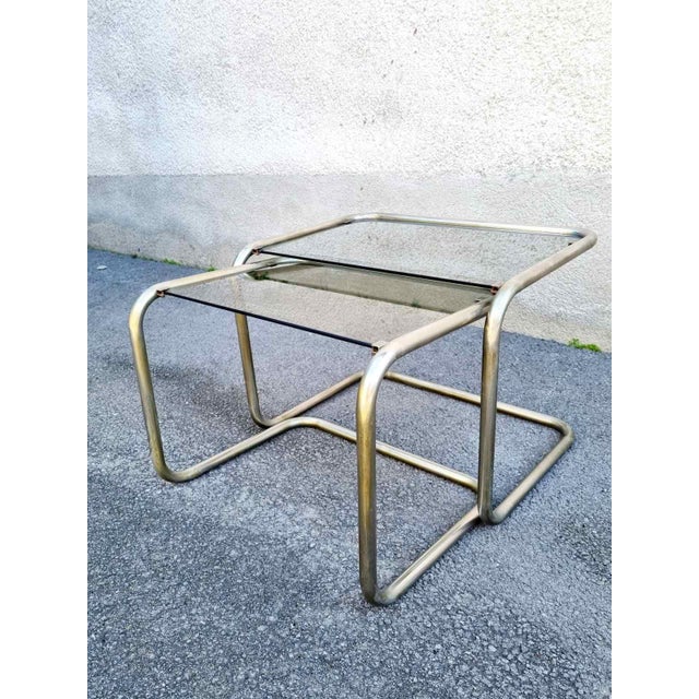 Italian Tubular Nesting Tables, 1950s, Set of 2, in Very Good conditions. Designed 1920 to 1949