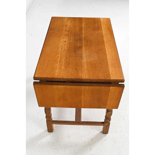 Mid 20th Century Kjaernulf Style Danish Oak Extending Side Table For Sale - Image 9 of 14