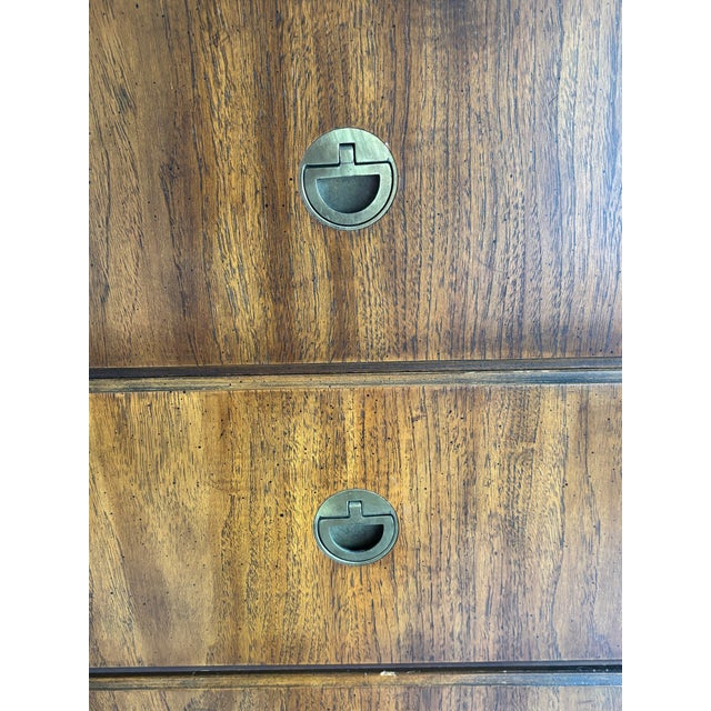 Drexel 1970s Drexel Accolade Campaign Highboy Dresser For Sale - Image 4 of 9