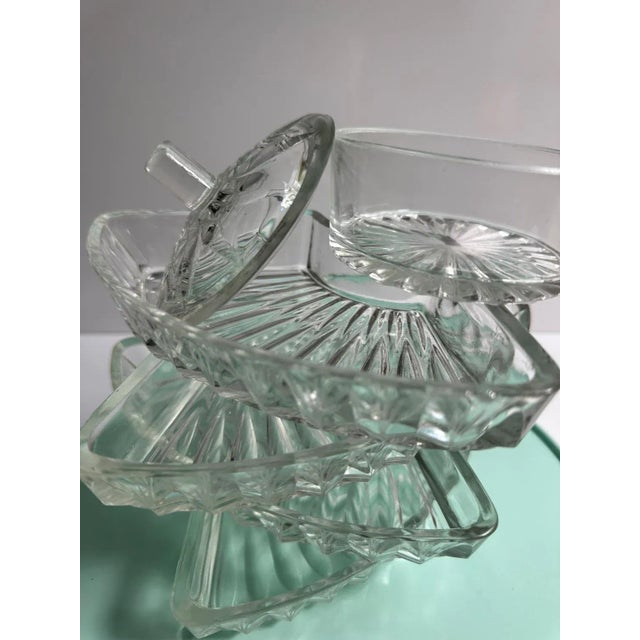 Glass Mid-Century Lazy Susan, 1950s, Set of 6 For Sale - Image 7 of 9