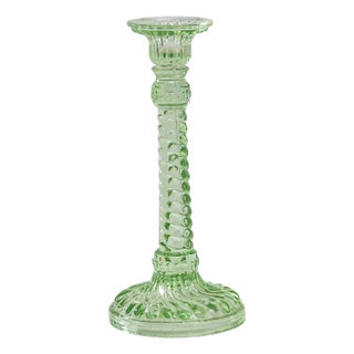 1950s European Green Glass Candlestick For Sale