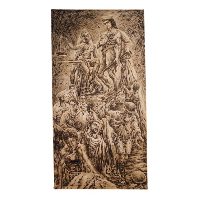 Vittorini C., 1980s, Canvas & Mixed Media For Sale