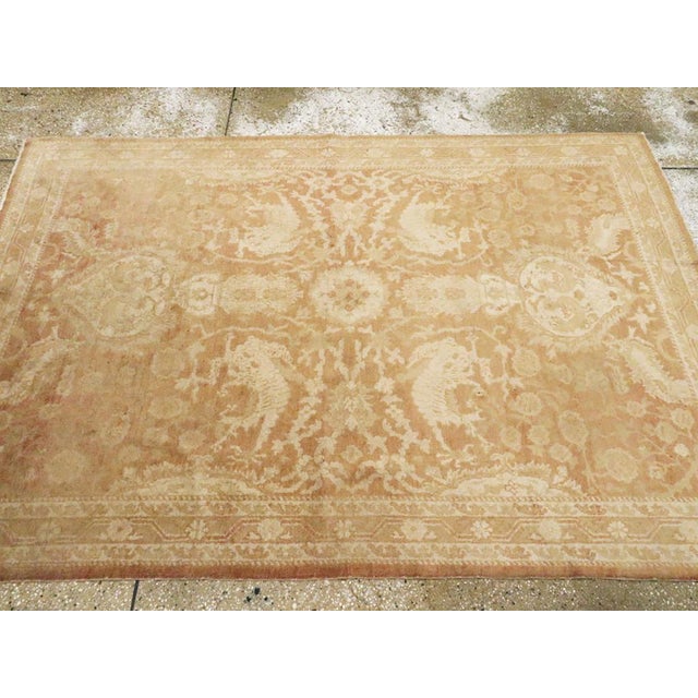 Early 20th Century Galerie Shabab Collection Early 20th Century Indian Agra Accent Rug For Sale - Image 5 of 6