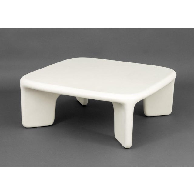 Four Hands "Dante" White Concrete Coffee Table. 16.25" H x 41" W x 41" D. Provenance: From a Williamsburg, Brooklyn...