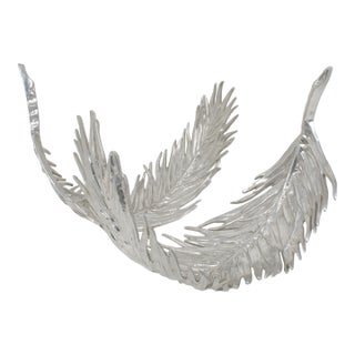 Arthur Court Aluminum Palm Frond Tray Centerpiece, Set of 2, 1977 For Sale