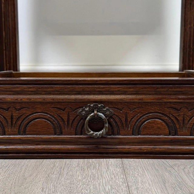 Early 20th Century Antique English Oak Side Table with Drawer For Sale - Image 11 of 12