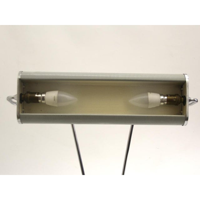 Metal Art Deco French Grey and Chromed Table Lamp by Eileen Gray for Jumo, 1940s For Sale - Image 7 of 17