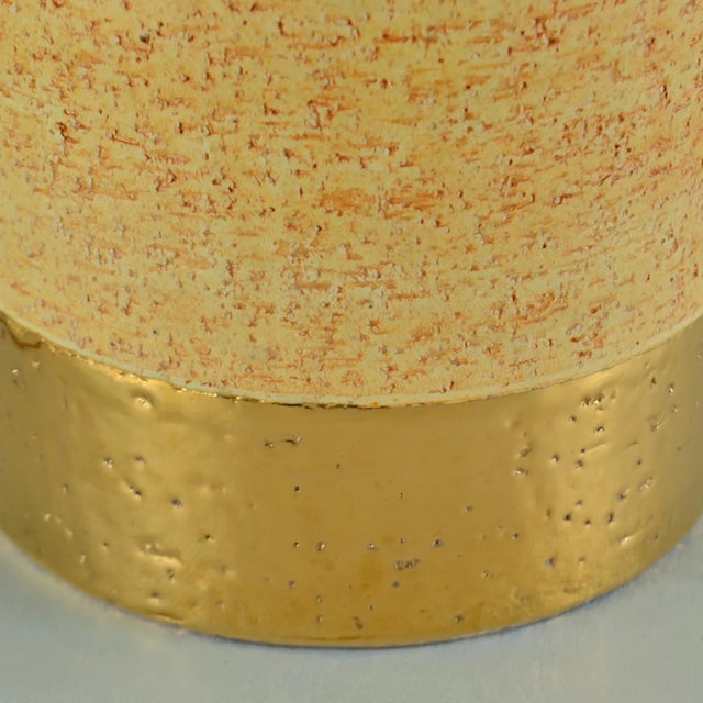 Italian Gold and Stoneware Table Lamps from Bitossi, Set of 2 For Sale - Image 9 of 12
