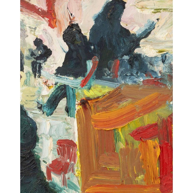 Late 20th Century Simon Gaon Expressionist Figural Scene Oil For Sale - Image 5 of 7