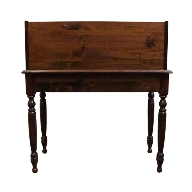 Ethan Allen Antiqued Pine Old Tavern Rustic Americana 40" Roll Top Desk 12-9513 For Sale - Image 14 of 16