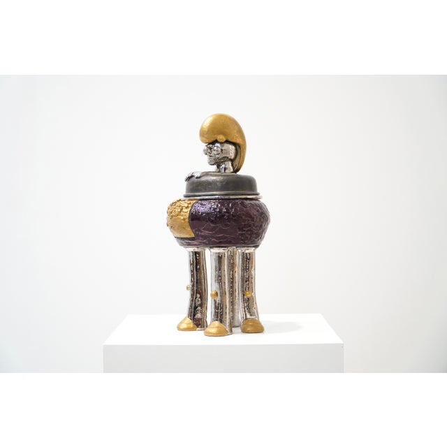 Ceramic Pierre Caille, Character with Pistons, Belgium, 1970s, Ceramic For Sale - Image 7 of 7