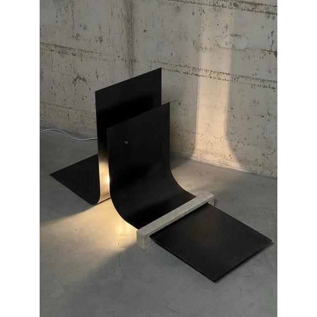 Collision 2.1 Floor Lamp in Iron & Travertine by D´ARK Atelier For Sale - Image 10 of 17