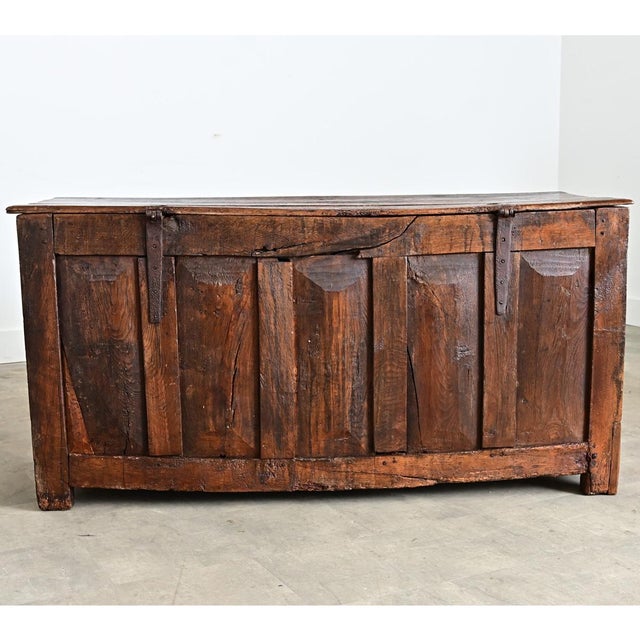 French Provincial French 18th Century Solid Oak Carved Coffer For Sale - Image 3 of 13