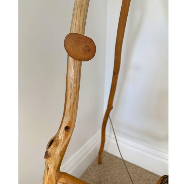 Late 20th Century Rustic Knotty Pine, Adjustable, Folding Easel - Artist-Made For Sale - Image 6 of 17