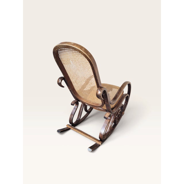 Antique Bentwood Beech and Cane Rocking Chair in the style of Thonet, 1890 For Sale - Image 18 of 18