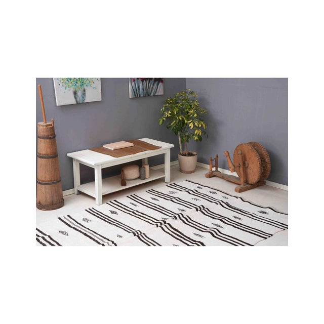 Striped Hemp Vintage Turkish Kilim Rug - 5`8" X 8`10" For Sale In Los Angeles - Image 6 of 6