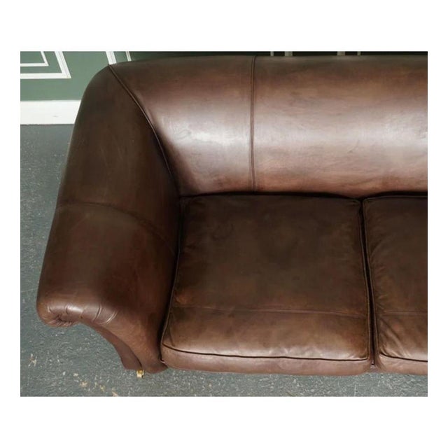 Large Brown Leather 2-to-3-Seater Sofa from Heritage For Sale - Image 6 of 12