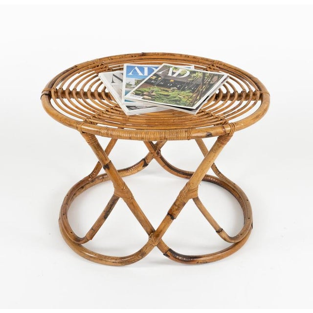 Mid-Century Modern Coffee Table in Bamboo and Rattan by Tito Agnoli, Italy, 1960s For Sale - Image 9 of 13