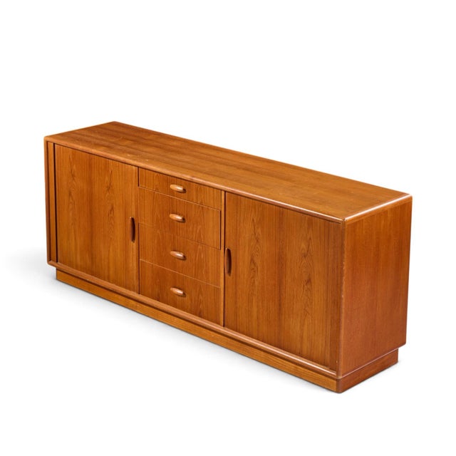 Dyrlund Mid Century Danish Teak Tambour Door Lowboy Dresser For Sale - Image 10 of 11