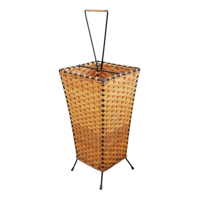Mid-Century Modern Rattan Umbrella Stand, Italy, 1960s For Sale
