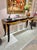 Vintage Dark Wood Console Table With Gold Gilt Draped Valance Detail For Sale - Image 11 of 11
