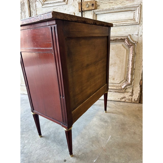 Vintage Louis XVI Commode in Mahogany and Marble, France, 1970 For Sale - Image 6 of 7