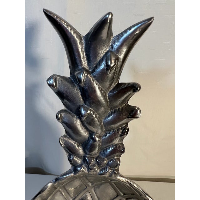 Mid-Century Modern 1970s Wilton Armetale Pineapple Serving Platter by Turtle and Crane - Palm Beach Regency Hospitality For Sale - Image 3 of 8