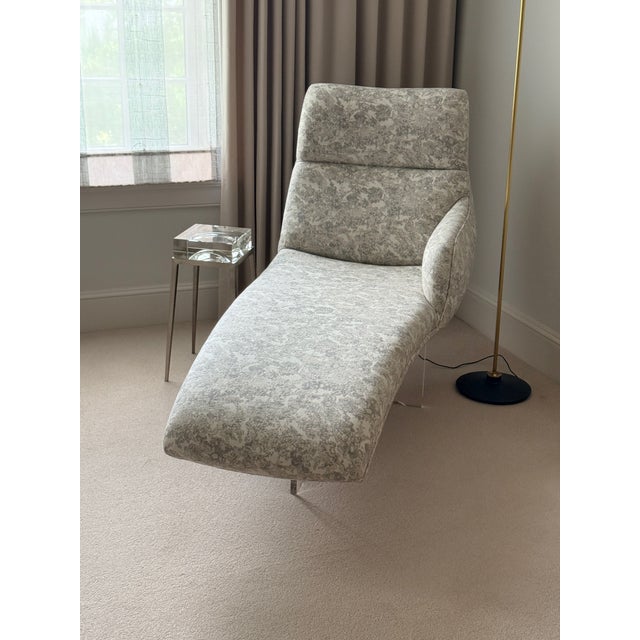 Vladimir Kagan Erica Chaise A lucite base supports this supremely attractive and comfortable chaise. Upholstered in...
